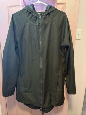 Hyba Hooded Water Repellant Jacket - olive green